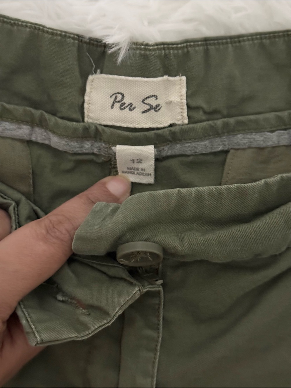 Per Se Olive Green Chino Shorts - Picture 4 of 5